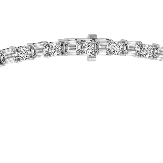 Emerald Elegance Lab Diamond Tennis Necklace