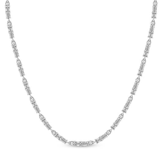 Multi-Shape Lab Diamond Tennis Necklace
