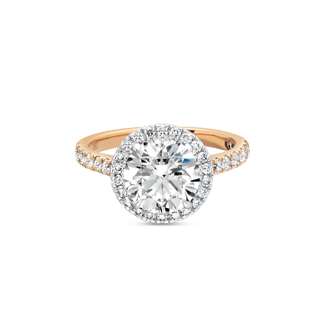 2 Carat Halo Engagement Ring - Round Diamond