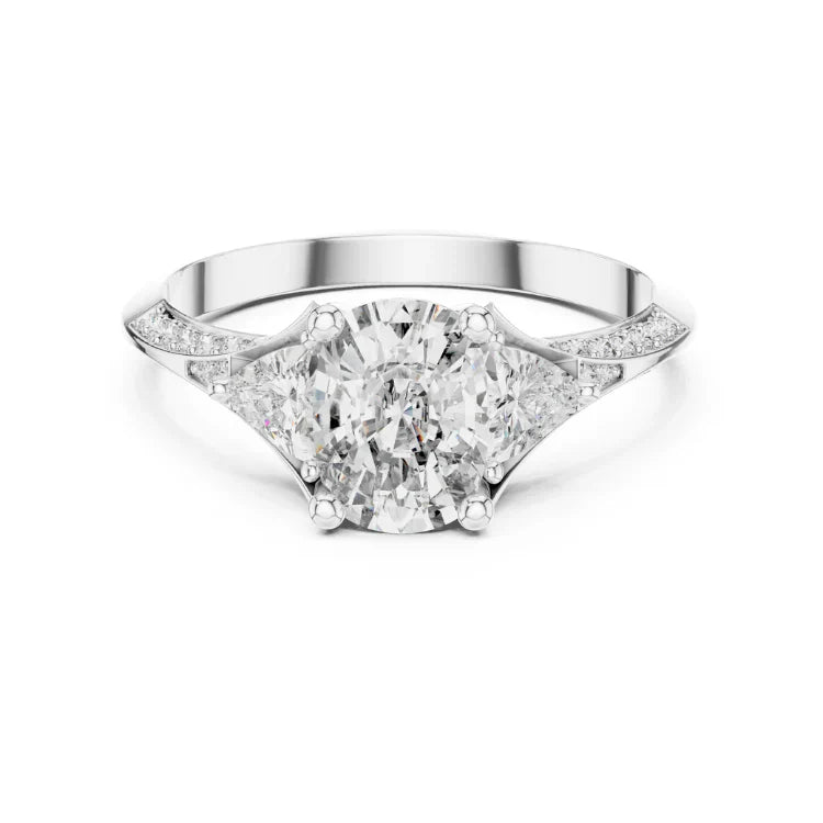 Three-Stone Oval Diamond Engagement Ring