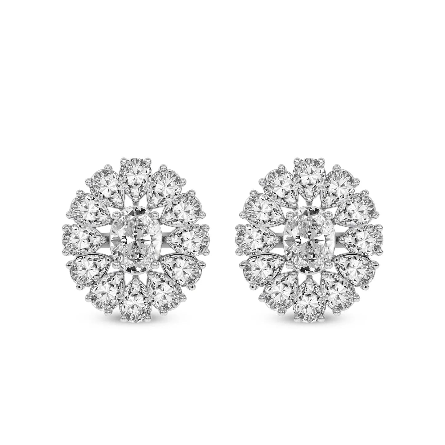 Dahlia Flower Fashion Lab Diamond Stud Earrings