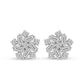 Peony Flower Fashion Lab Diamond Stud Earrings