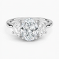 Half Moon Three Stone Diamond Ring