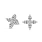 Charmed Clover Flower Fashion Lab Diamond Stud Earrings
