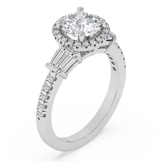 Pre-Designed Liora Cascade Halo Lab Diamond Ring