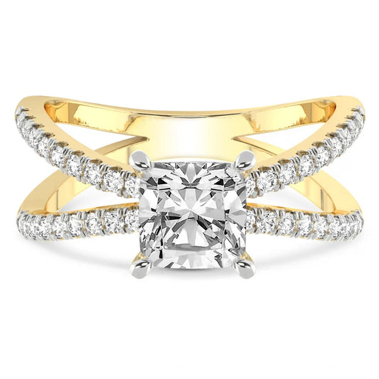 Cushion Cut Dakota Criss Cross Lab Diamond Ring