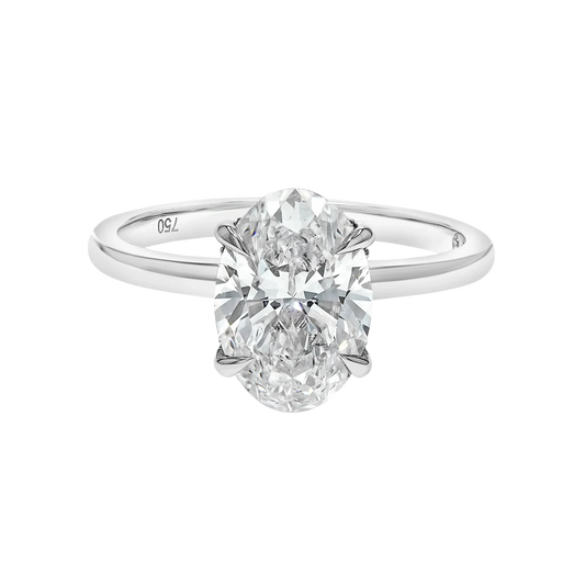 Lab Grown Solitaire Engagement Ring - Oval Diamond
