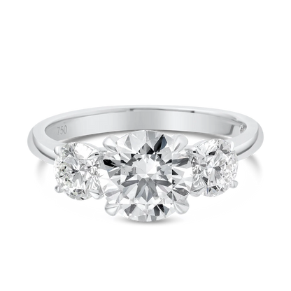 1.5 Carat Trilogy Engagement Ring - Round Diamond