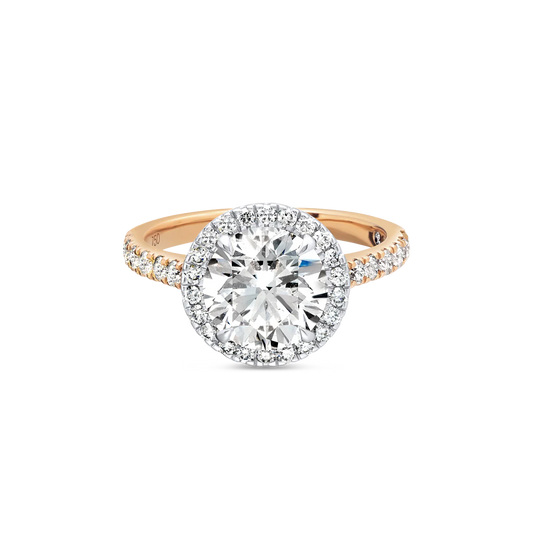 2 Carat Lab-Grown Diamond Band Halo Engagement Ring - Round Diamond