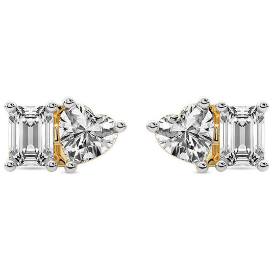 Divine Double Flame Lab Diamond Stud Earrings