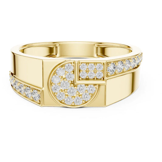 GeoLuxe Circle-Cut Diamond Ring