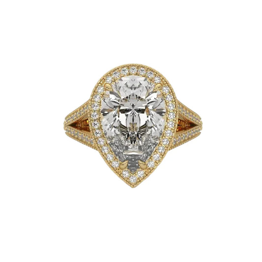 3 Carat Teardrop Solitaire Pear Diamond Ring