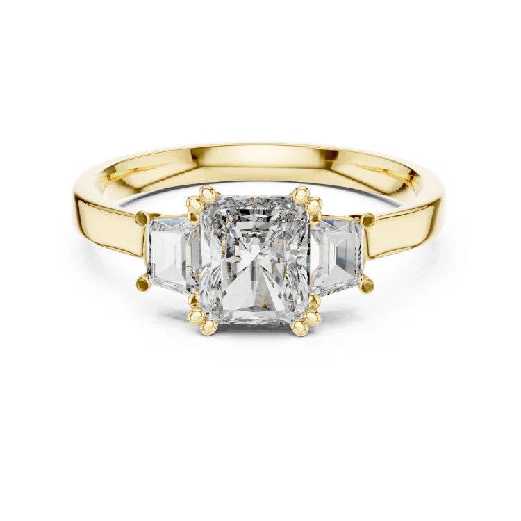 Radiant-Cut Three-Stone Diamond Engagement Ring