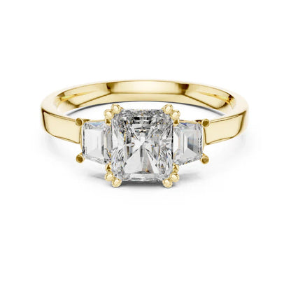Radiant-Cut Three-Stone Diamond Engagement Ring