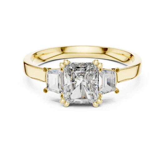 Radiant-Cut Three-Stone Diamond Engagement Ring