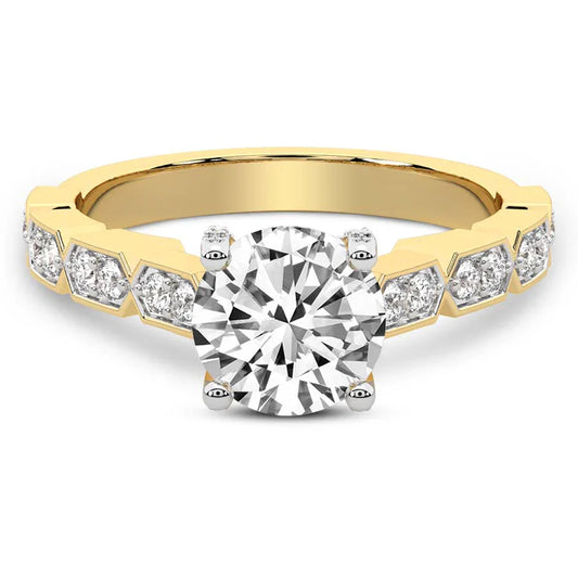 Calista Side Stone Lab Diamond Ring