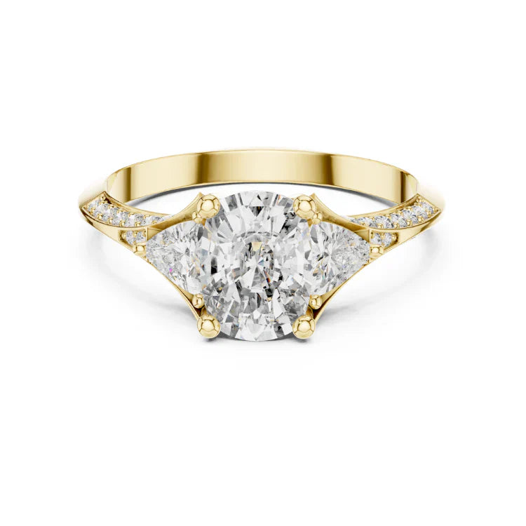 Three-Stone Oval Diamond Engagement Ring