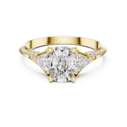 Three-Stone Oval Diamond Engagement Ring