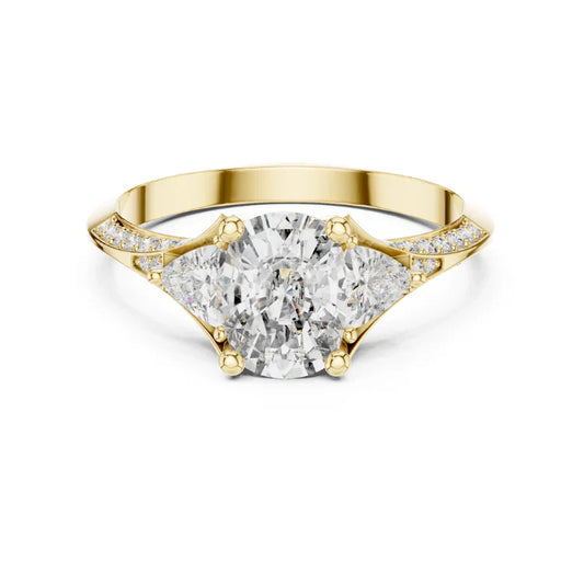 Three-Stone Oval Diamond Engagement Ring