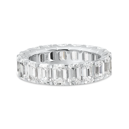 6.4ct Vertical Emerald Diamond Full Eternity