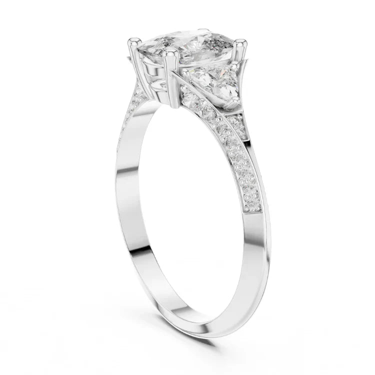 Three-Stone Oval Diamond Engagement Ring