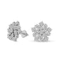 Peony Flower Fashion Lab Diamond Stud Earrings