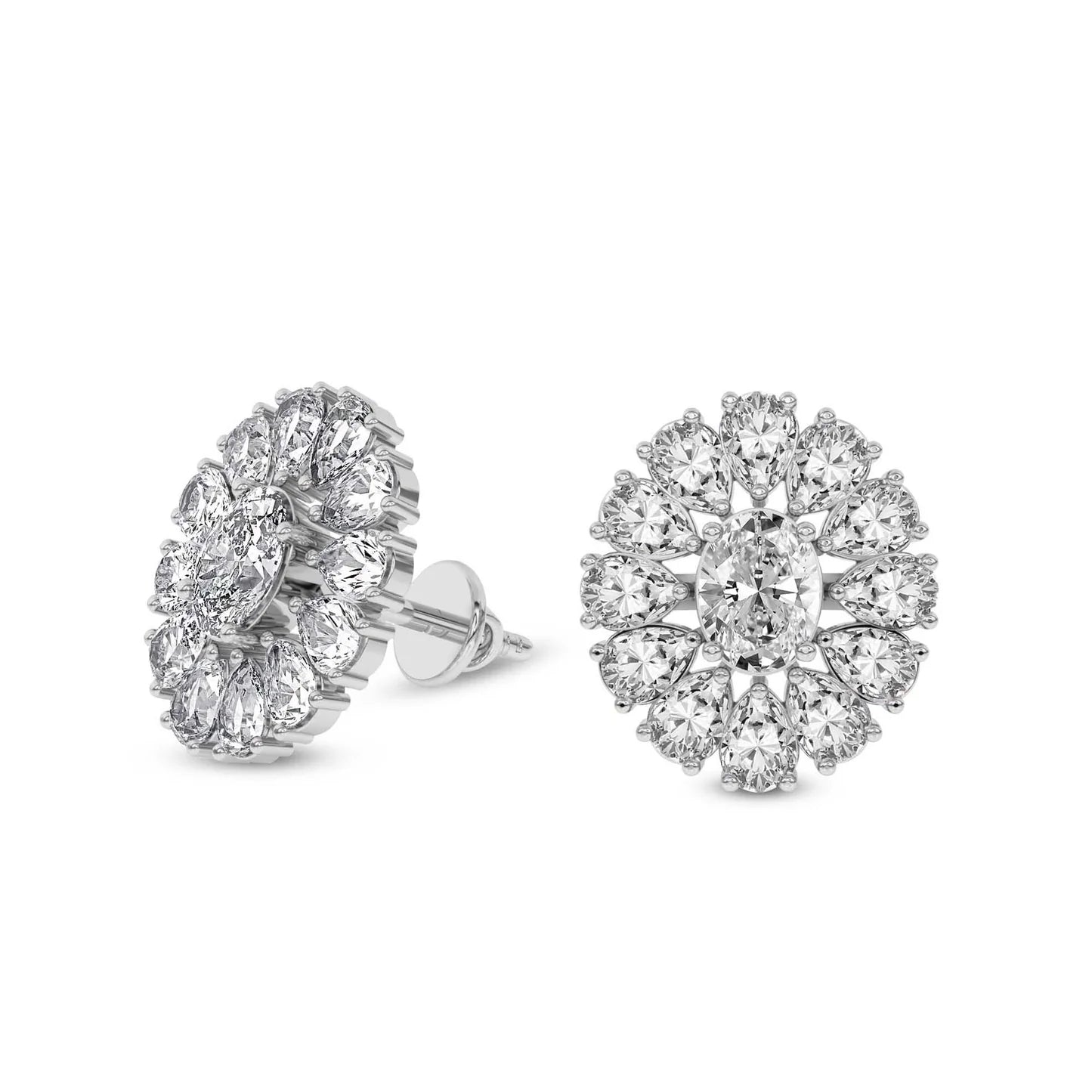 Dahlia Flower Fashion Lab Diamond Stud Earrings
