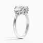 Half Moon Three Stone Diamond Ring