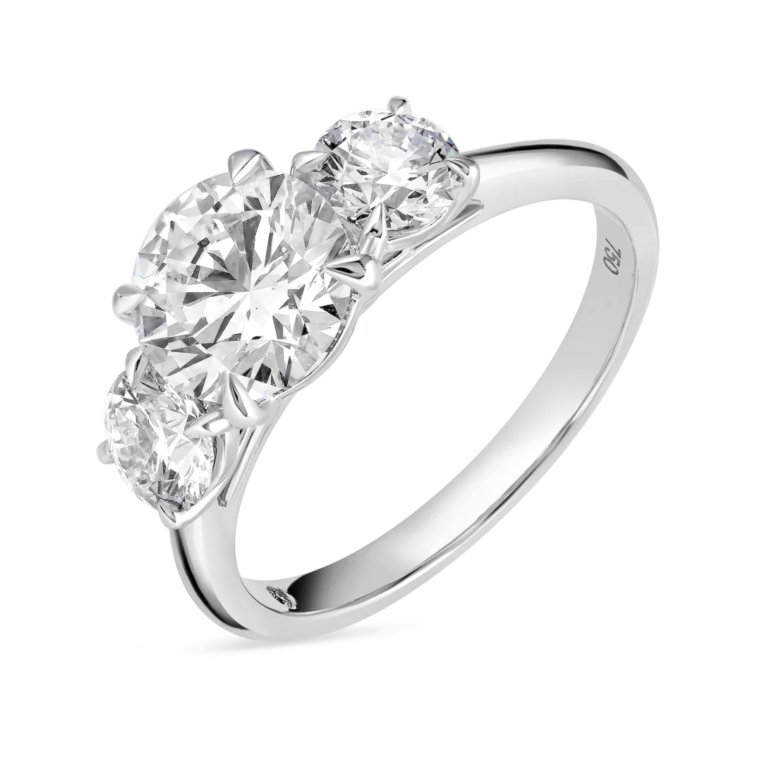 1.5 Carat Trilogy Engagement Ring - Round Diamond