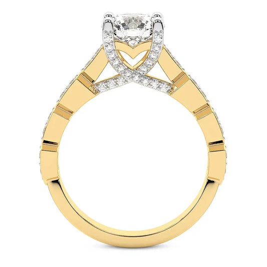 Calista Side Stone Lab Diamond Ring