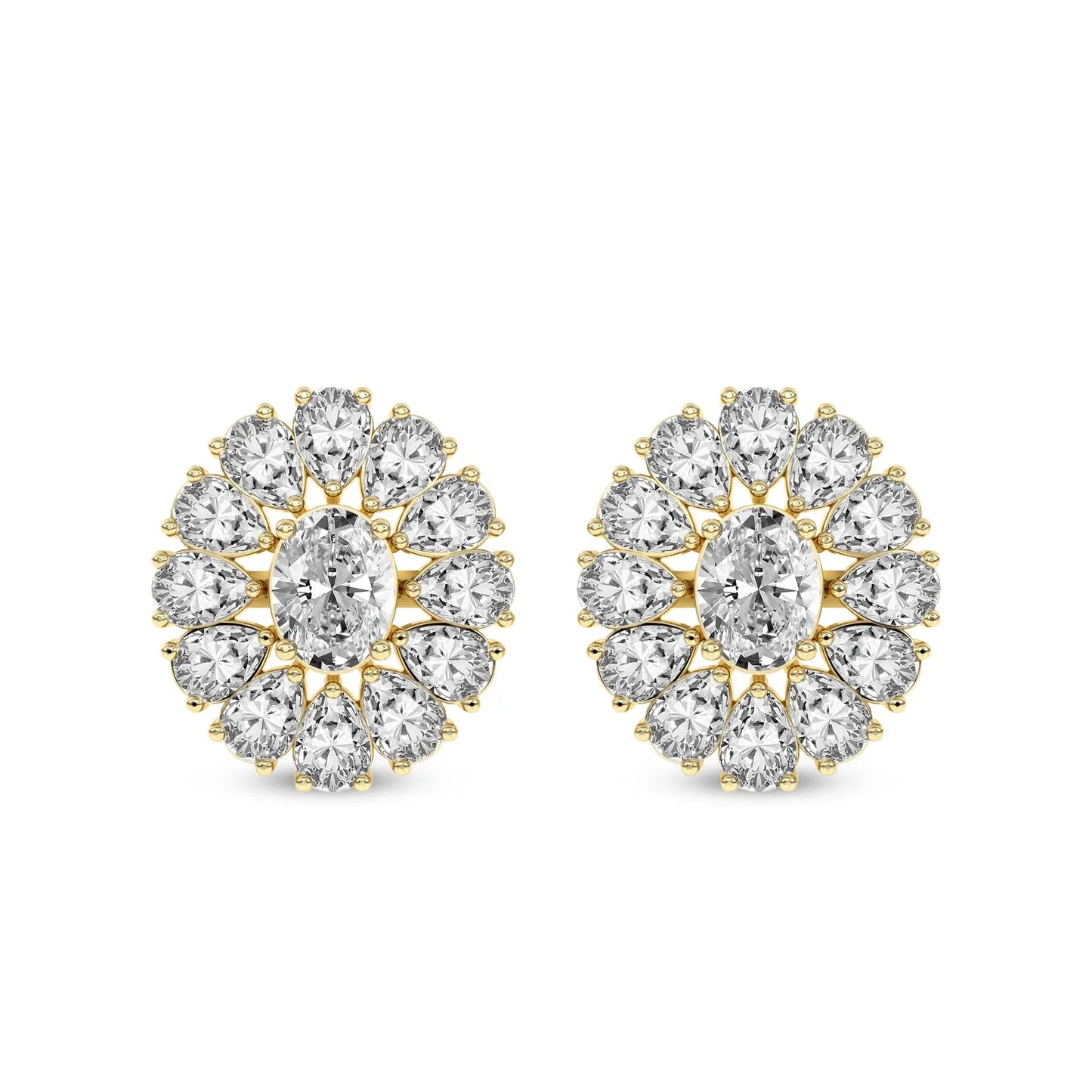 Dahlia Flower Fashion Lab Diamond Stud Earrings
