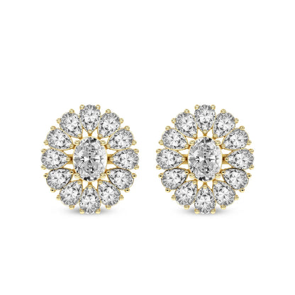 Dahlia Flower Fashion Lab Diamond Stud Earrings