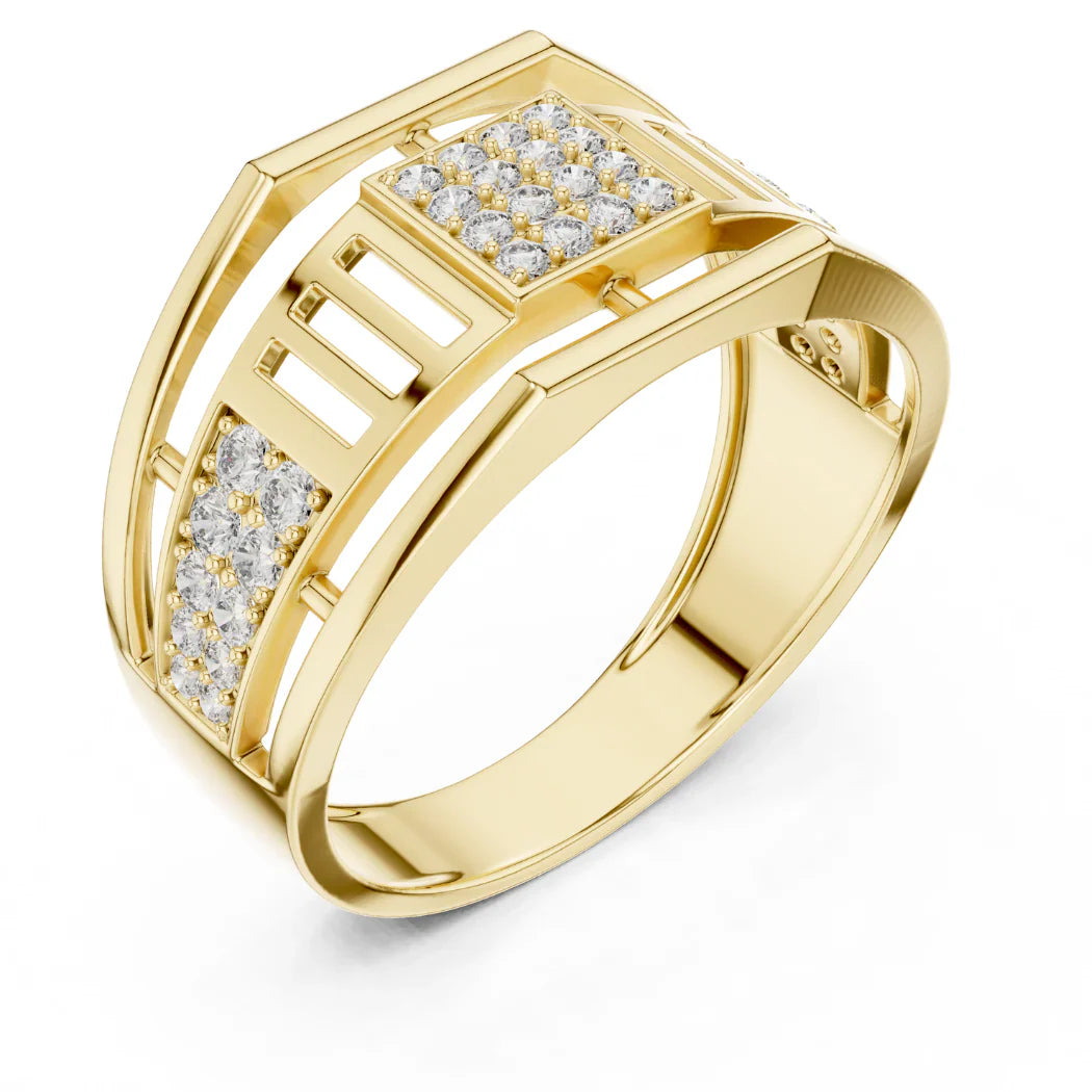 Architectural Grid Diamond Ring