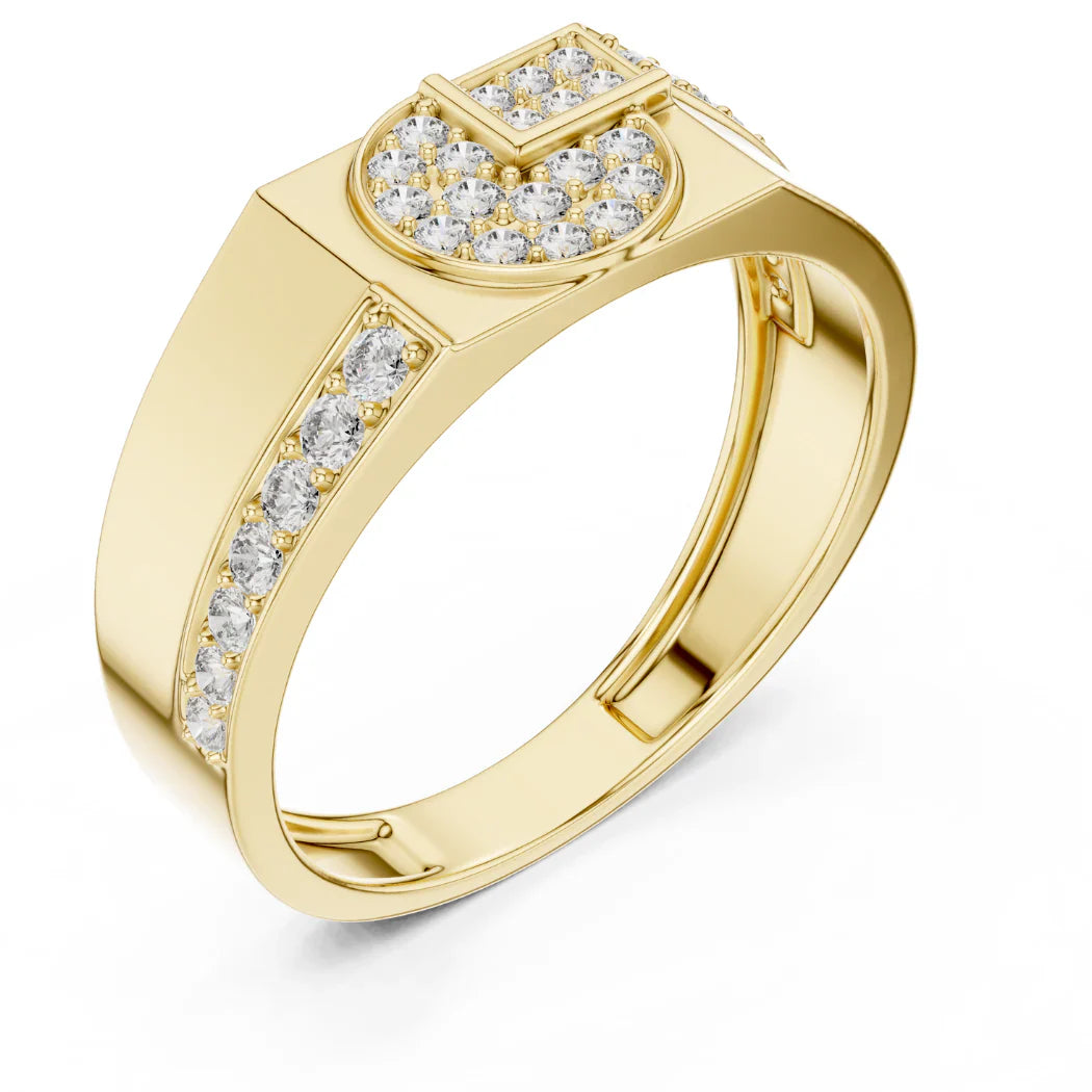 GeoLuxe Circle-Cut Diamond Ring