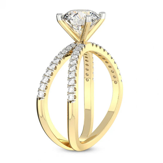 Cushion Cut Dakota Criss Cross Lab Diamond Ring