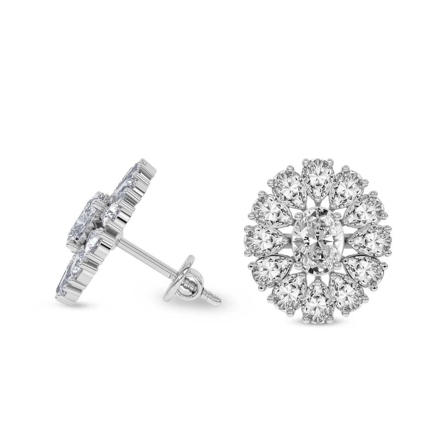 Dahlia Flower Fashion Lab Diamond Stud Earrings