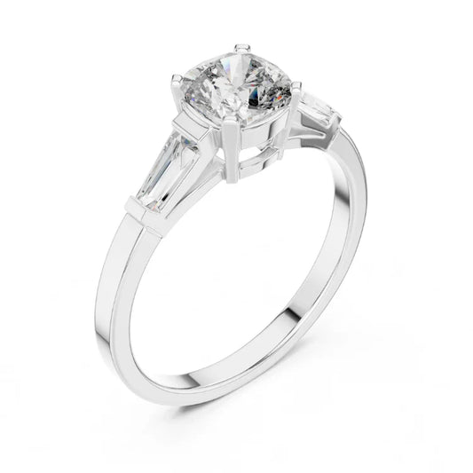 Tapered Baguette Diamond Engagement Ring