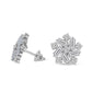 Peony Flower Fashion Lab Diamond Stud Earrings