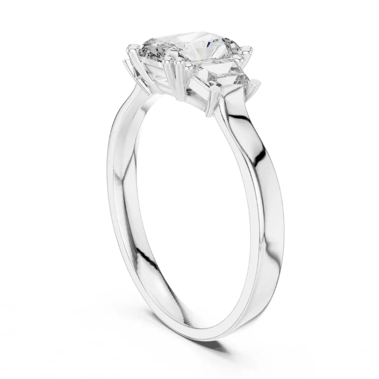 Radiant-Cut Three-Stone Diamond Engagement Ring