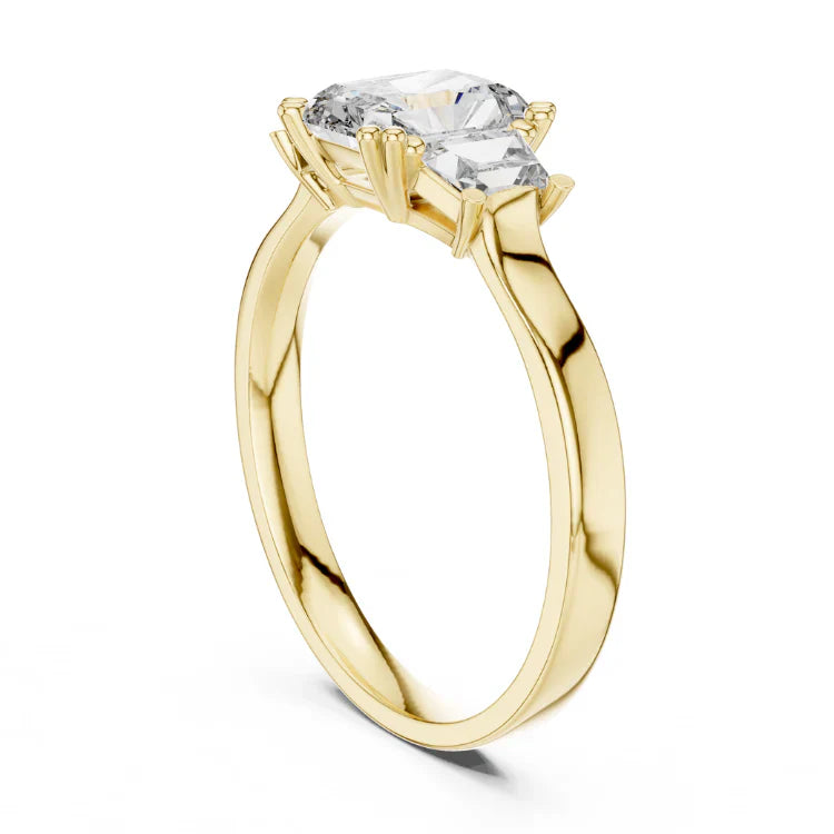 Radiant-Cut Three-Stone Diamond Engagement Ring