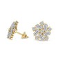 Peony Flower Fashion Lab Diamond Stud Earrings