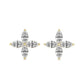 Charmed Clover Flower Fashion Lab Diamond Stud Earrings