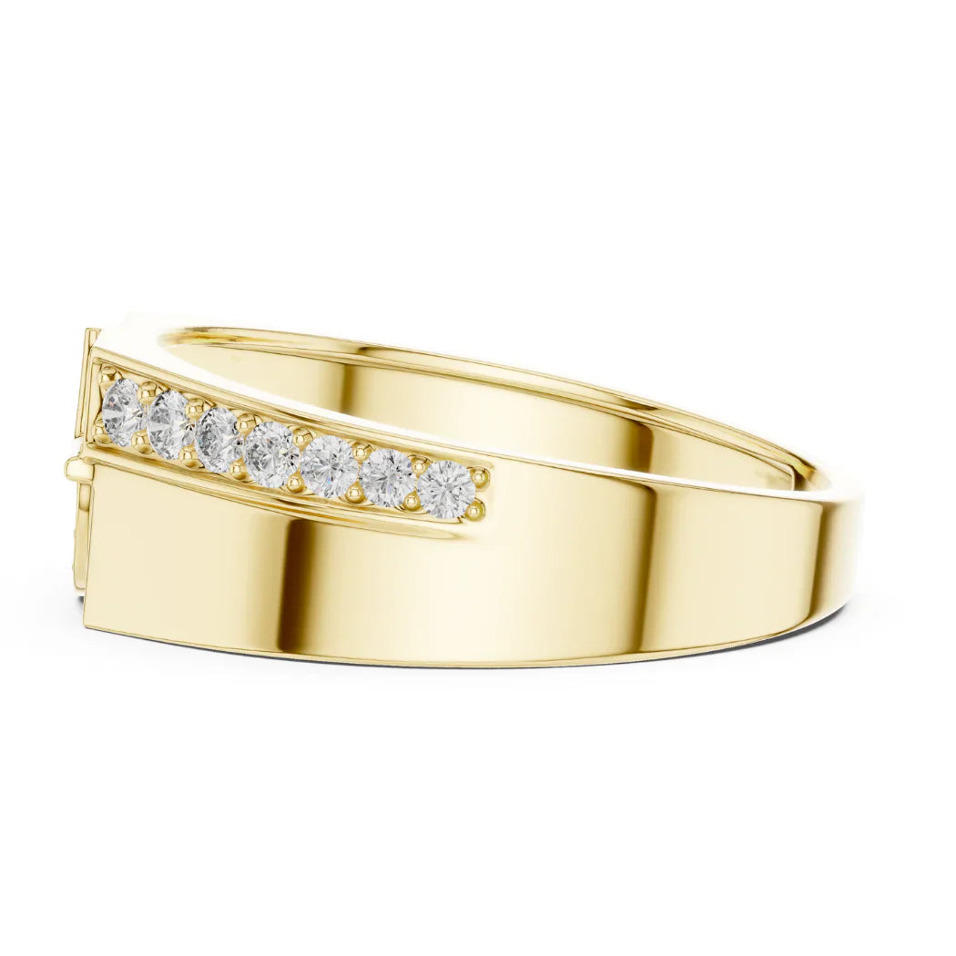 GeoLuxe Circle-Cut Diamond Ring