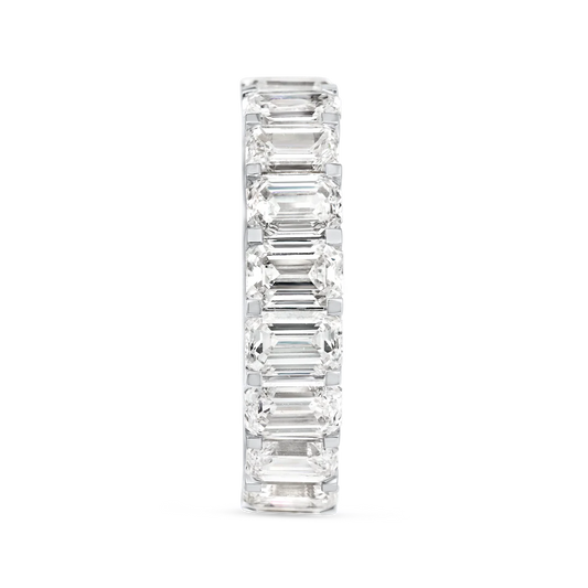 6.4ct Vertical Emerald Diamond Full Eternity