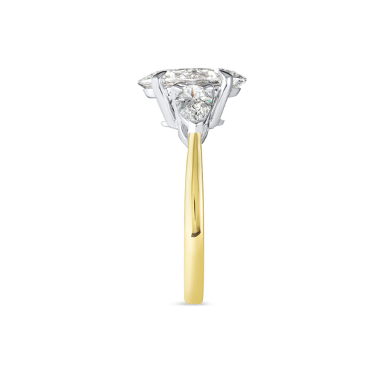 2 Carat Lab Grown Trilogy Engagement Ring - Oval Diamond