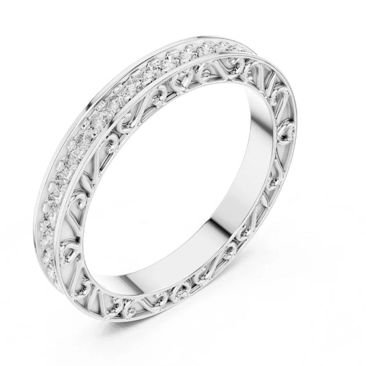 Vintage Filigree Diamond Eternity Band
