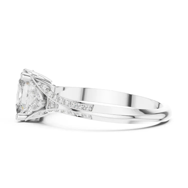 Three-Stone Oval Diamond Engagement Ring