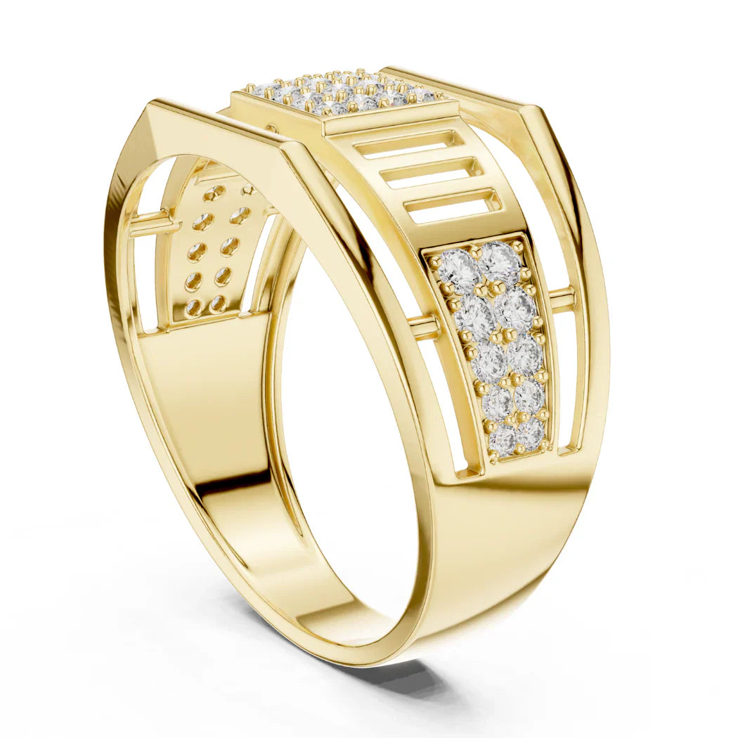 Architectural Grid Diamond Ring