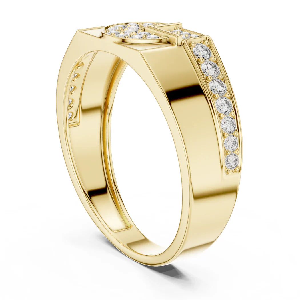 GeoLuxe Circle-Cut Diamond Ring