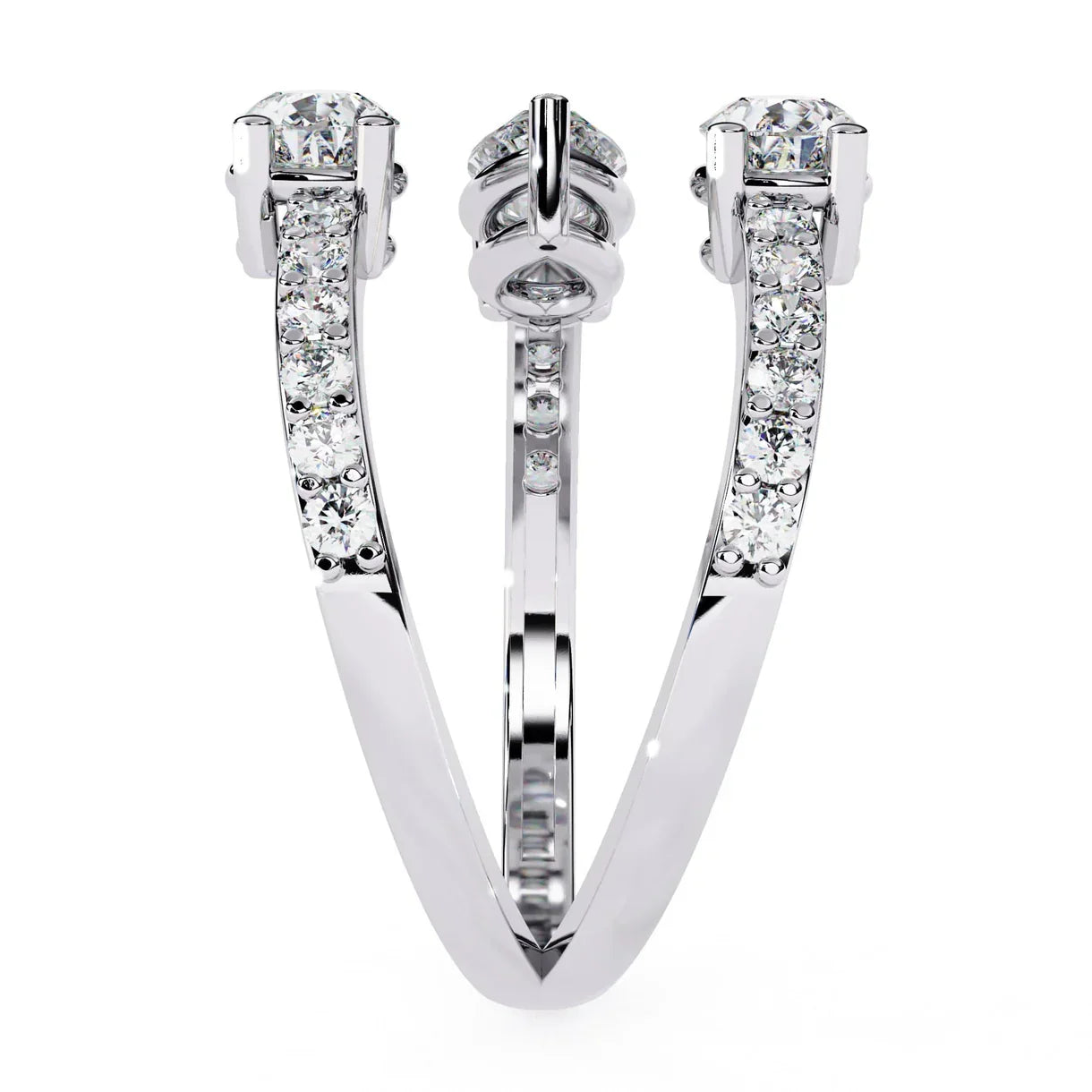 Twin of Love Diamond Engagement Ring